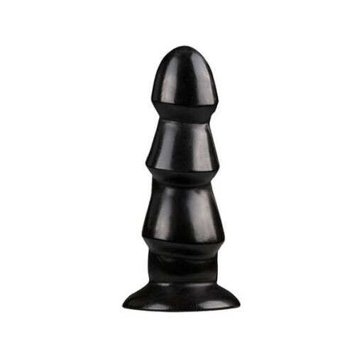 All Black - Sort Anal Dildo m. Riller 17 cm